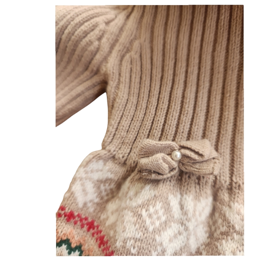 Tommy Bahama Aspen Fair Isle Ribbed Sweater Dress Christmas Girl 24 Months - Picture 4 of 8